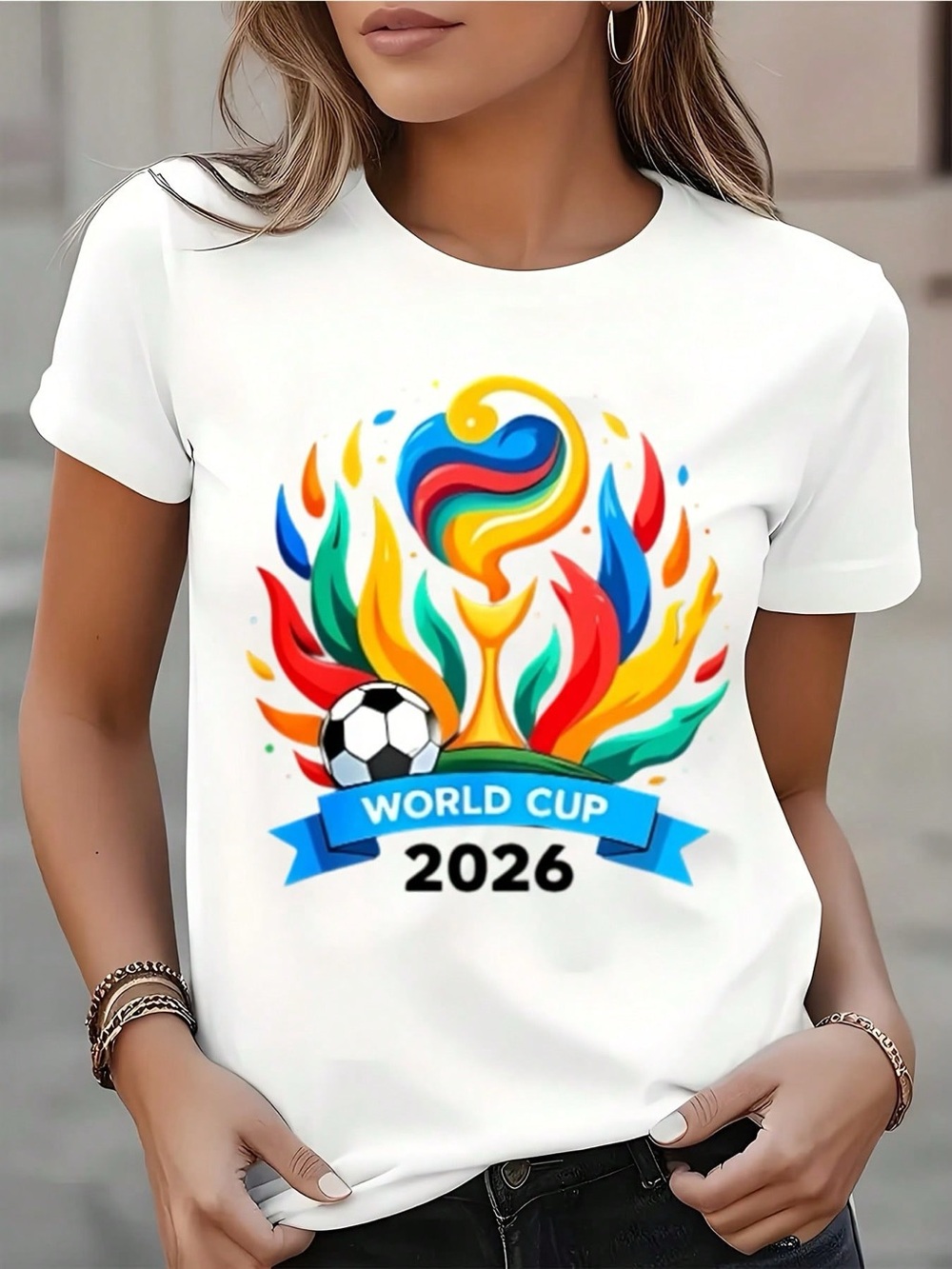 World Cup 2026 White Graphic Tee